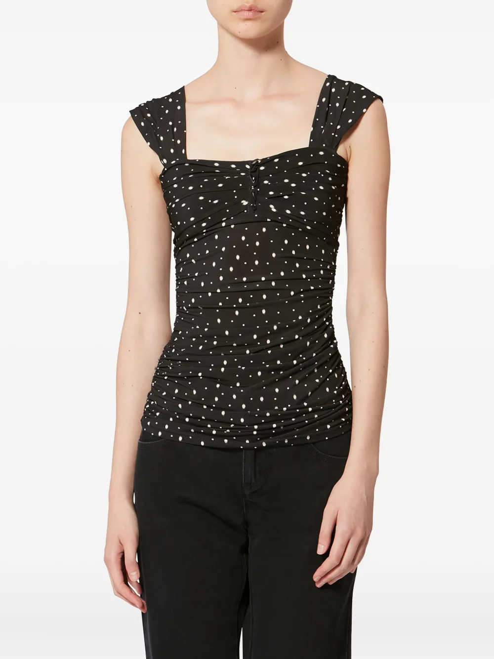 ISABEL MARANT polka-dot gathered Gemina top | Black | Image 1