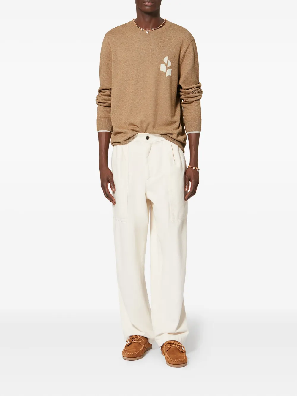 MARANT Antea pullover met logodetail - Bruin