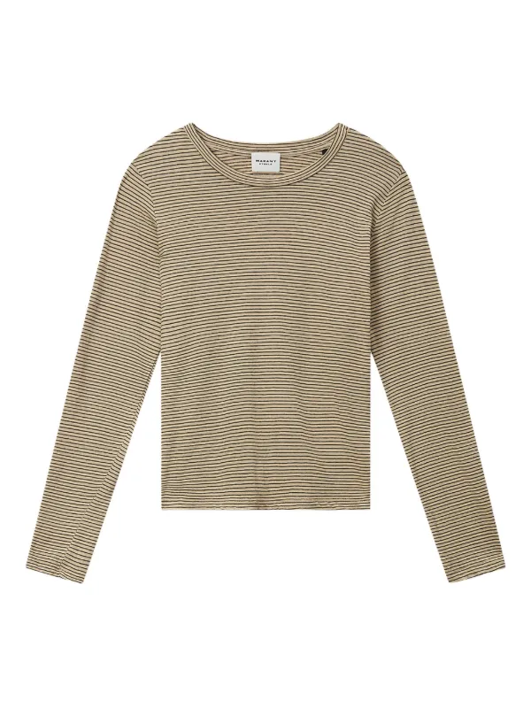 Marant Étoile Striped Long-sleeves T-shirt in Neutrals
