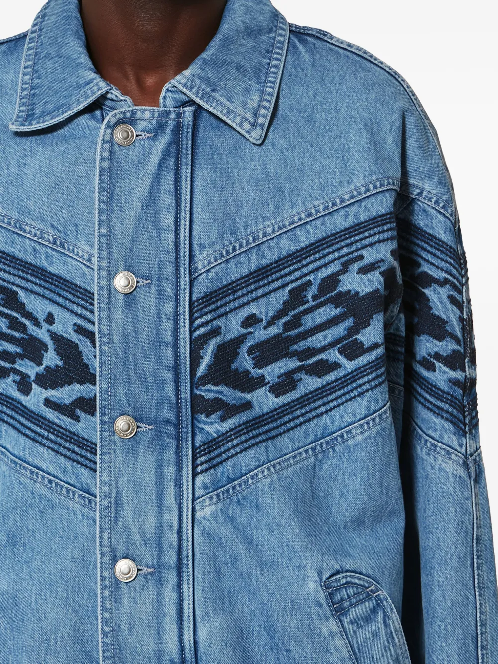 MARANT Julian jack met borduurwerk Blauw