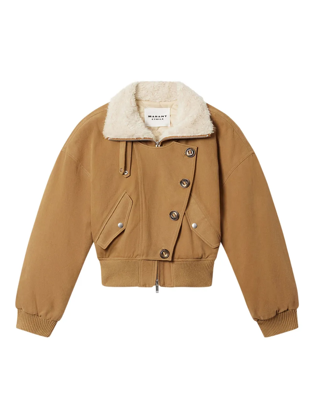 Isabel Marant Étoile Oana Buttoned Collar Jacket In Brown
