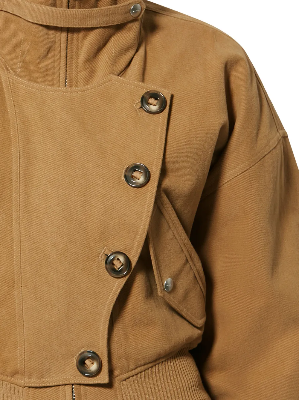 Isabel Marant Étoile Oana Buttoned Collar Jacket In Brown