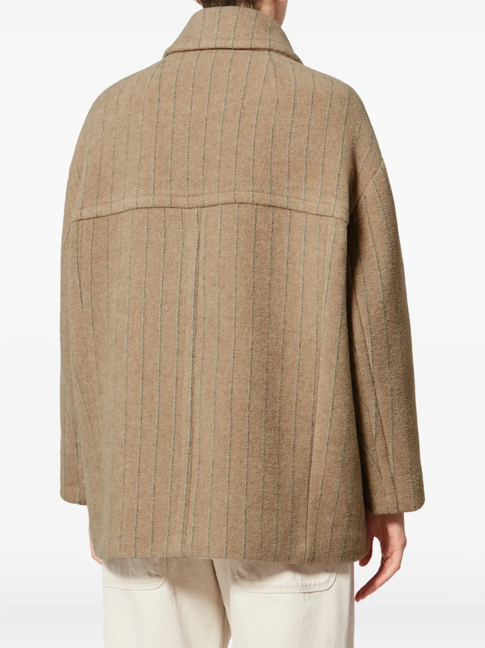 Isabel Marant Pinstripe Double-breasted Fiby Coat In Neutral