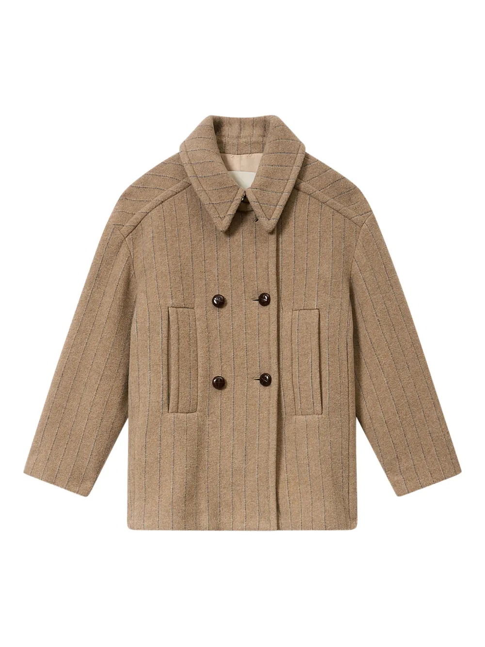ISABEL MARANT pinstripe double-breasted fiby coat | Neutrals | Image 1