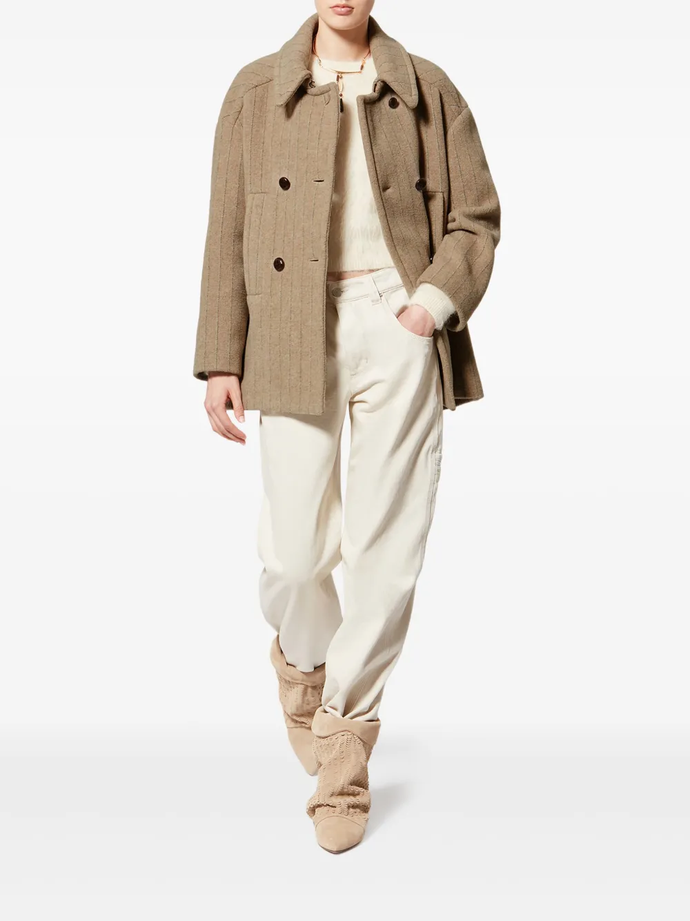 ISABEL MARANT pinstripe double-breasted fiby coat | Double Breasted & Peacoats | Image 2