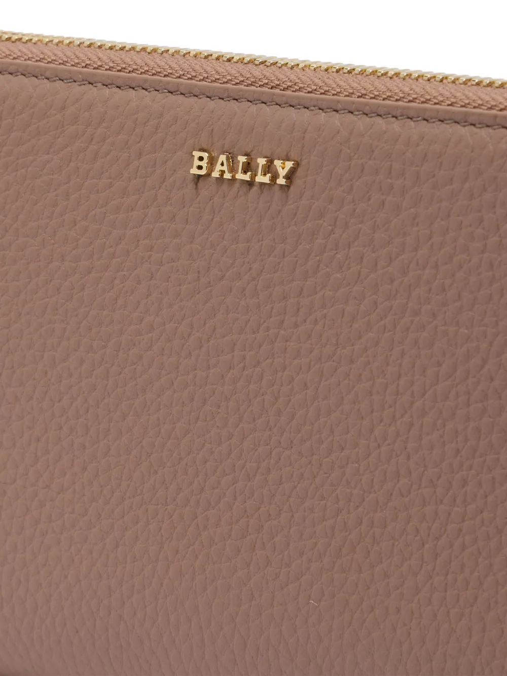 Bally Bewerkte portemonnee met rits en logo Beige