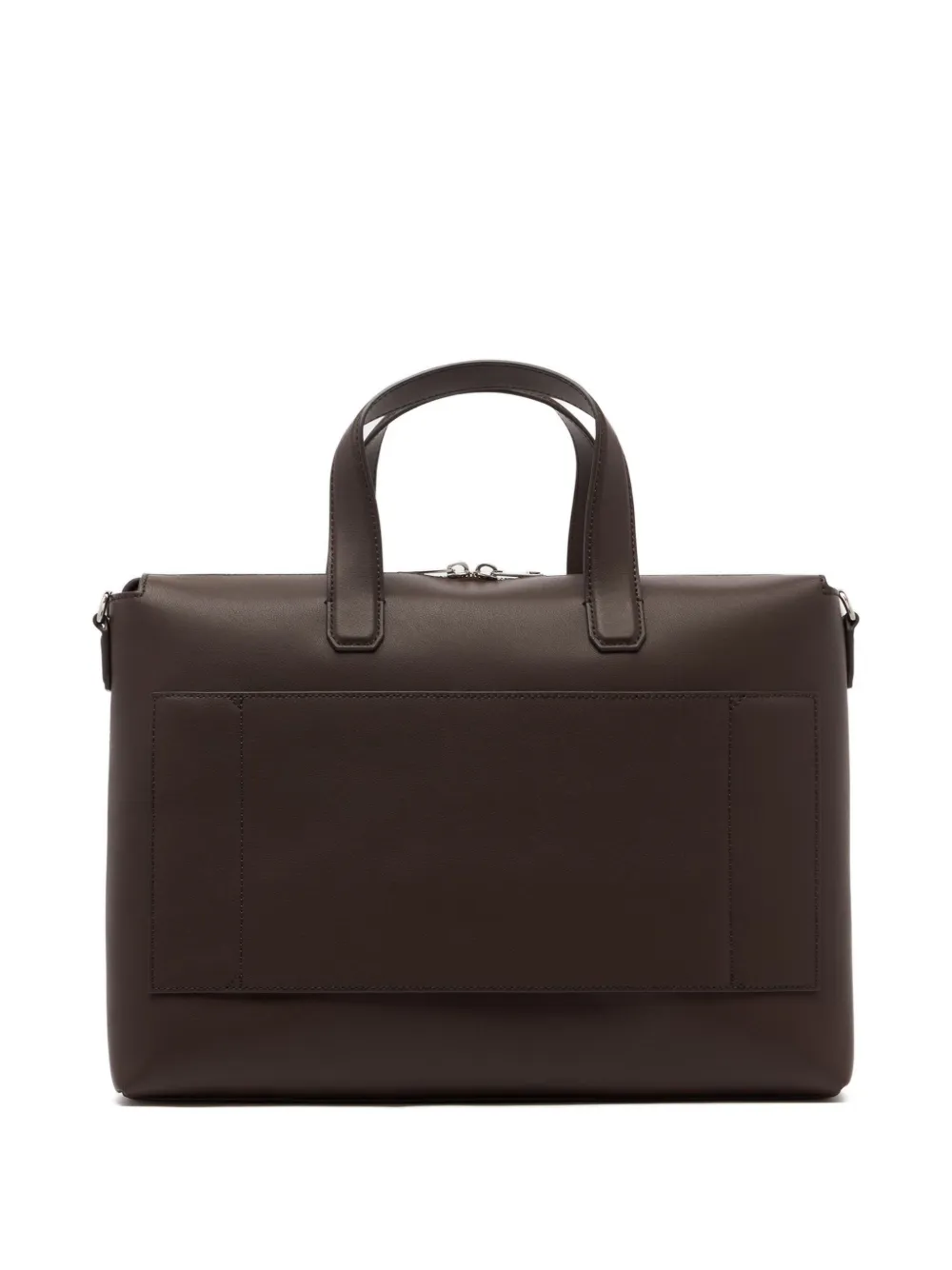 Bally Ribbon Logo Leather Briefcase In Brown