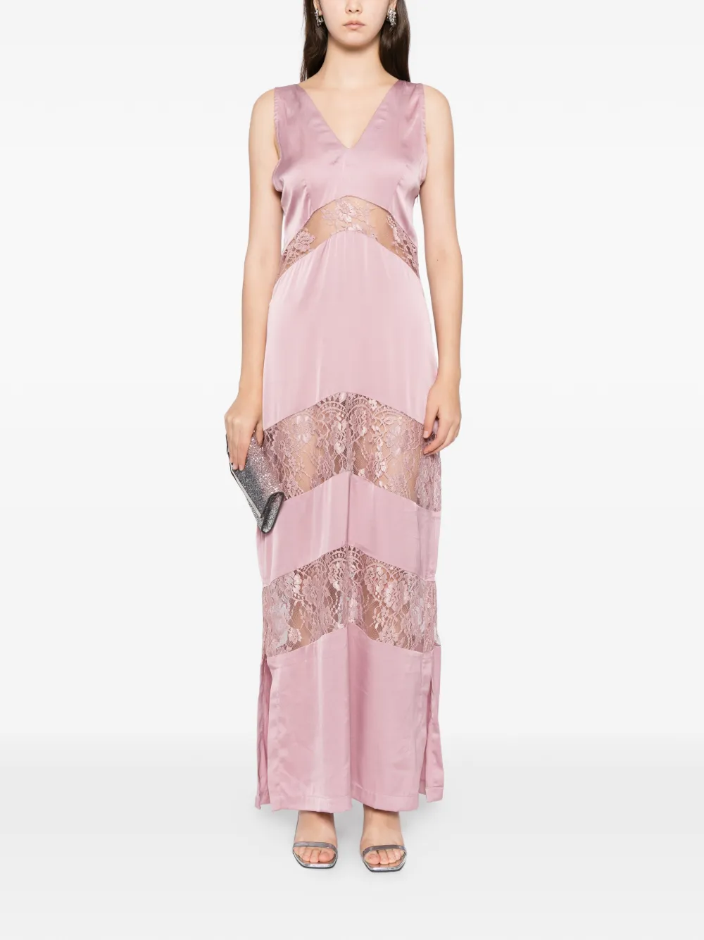 Blaklace Lace Panel Dress In Pink