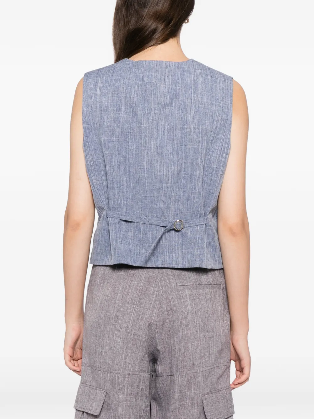 Blaklace V-neck Vest In Blue
