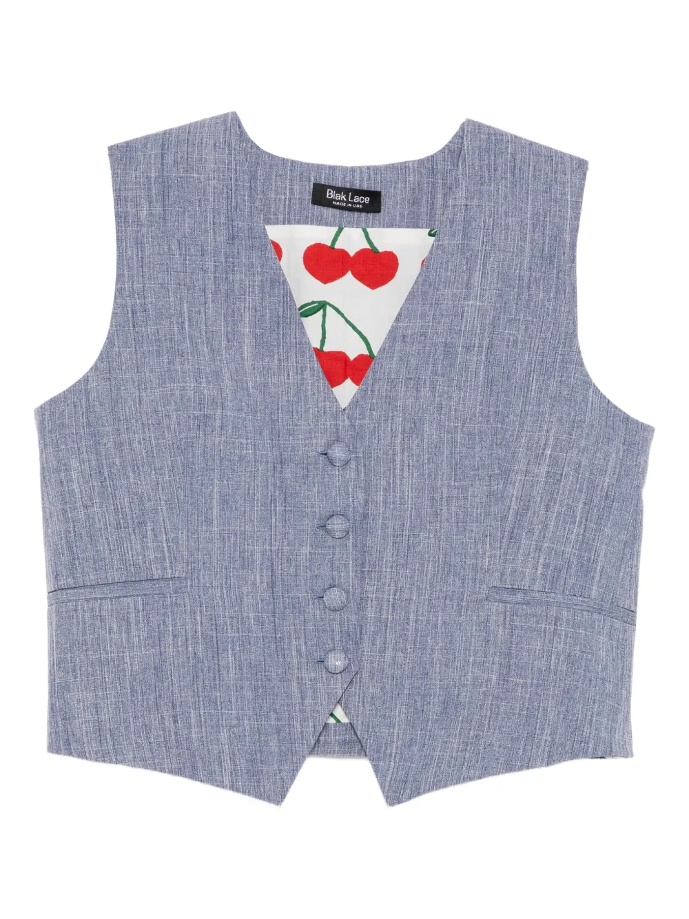 Blaklace V-neck Vest In Blue