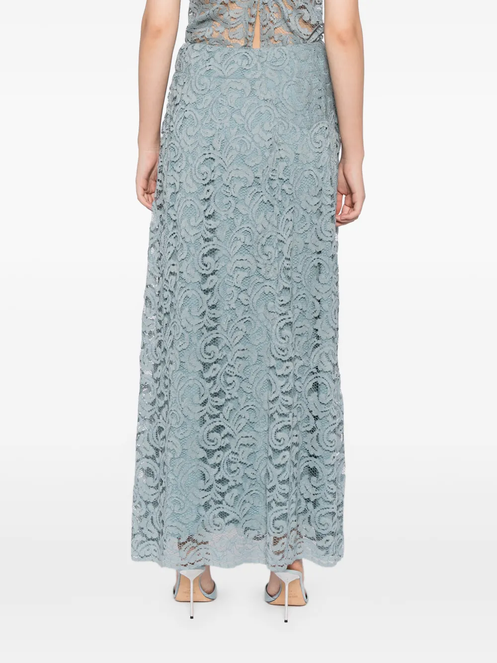 BLAKLACE Kanten rok Blauw
