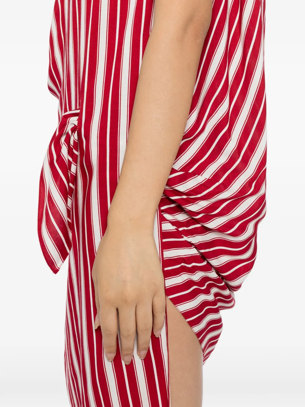 BLAKLACE Gestreepte asymmetrische mini-jurk Rood