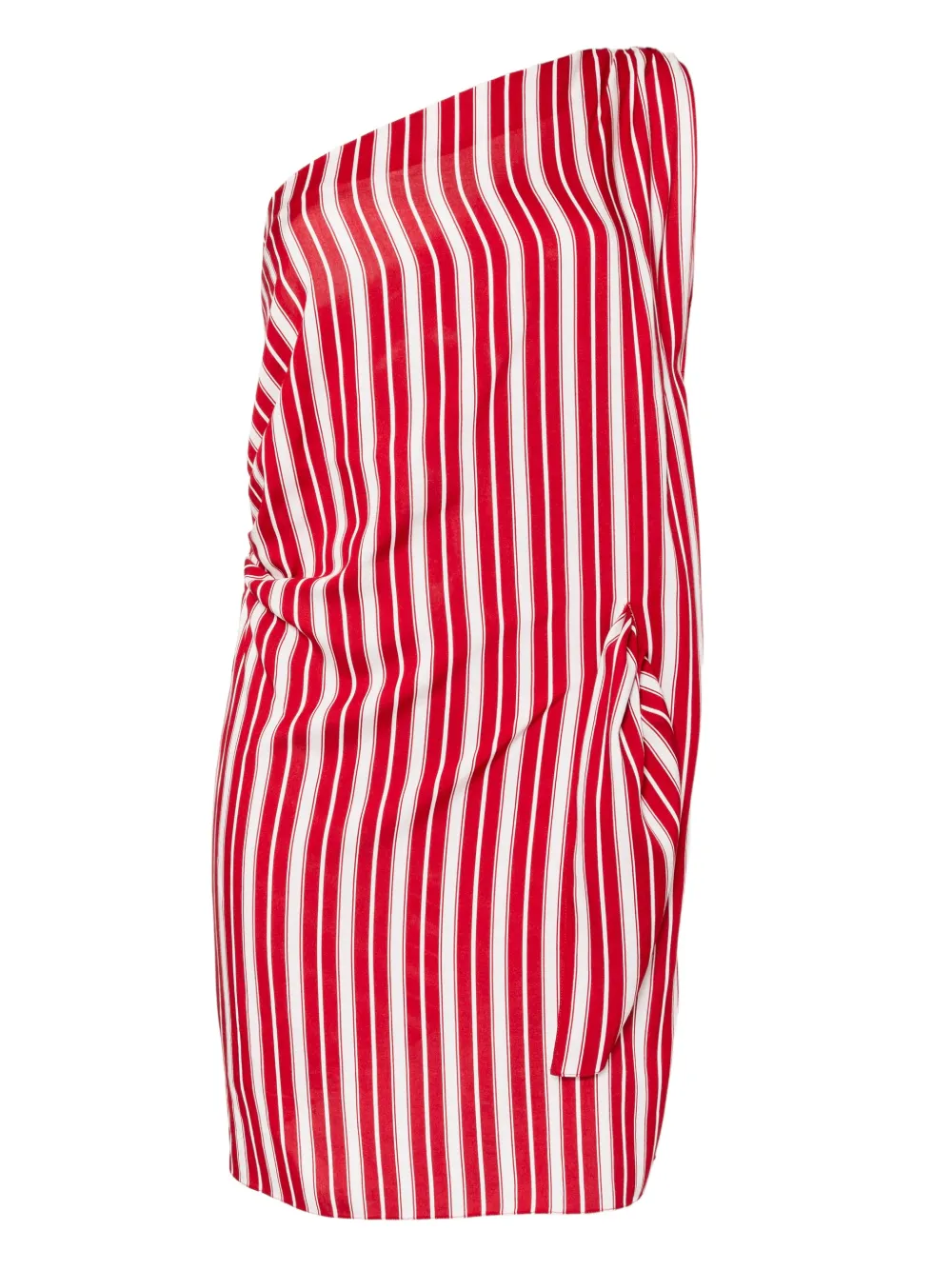 Blaklace Striped One-shoulder Mini Dress In Red