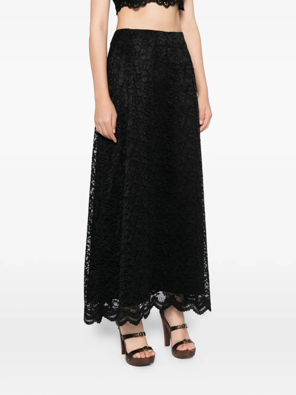 Blaklace Lace Trim Skirt In Black