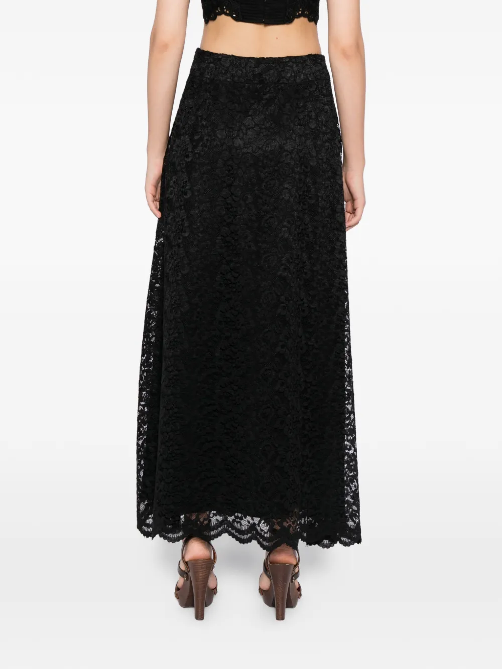 Blaklace Lace Trim Skirt In Black