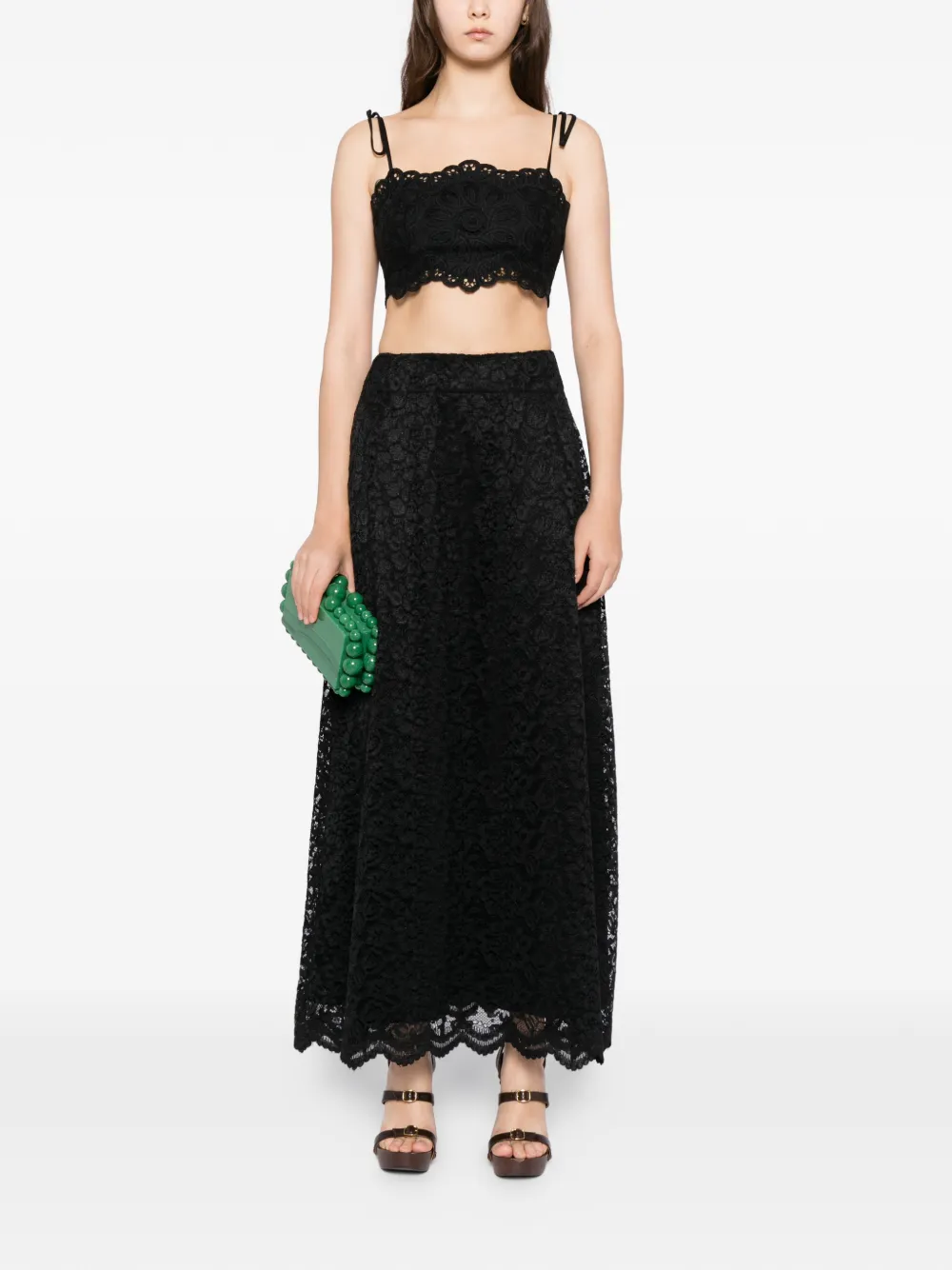 Blaklace Lace Trim Skirt In Black