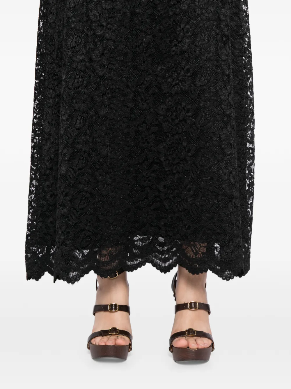 Blaklace Lace Trim Skirt In Black