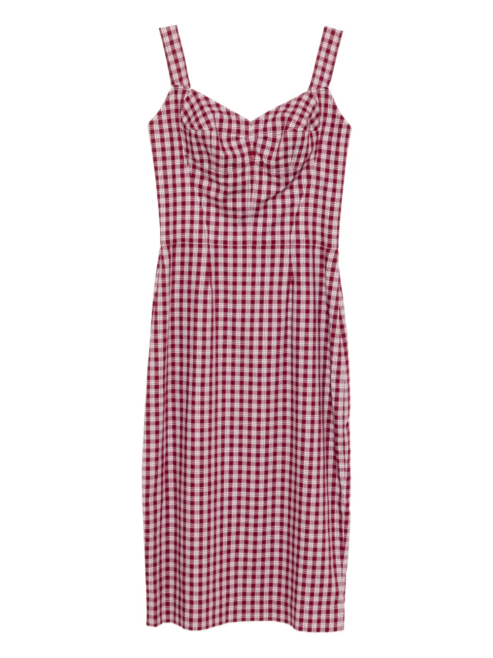 Blaklace Straps Checkered Dress In Red