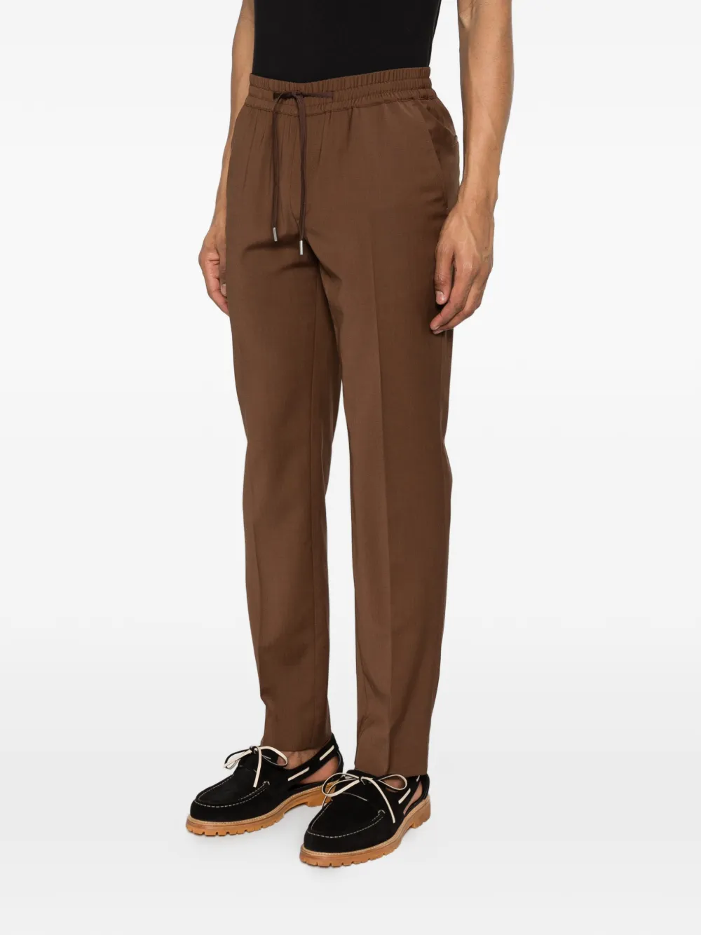  Sandro Elasticated Straight-leg Trousers - Brown 