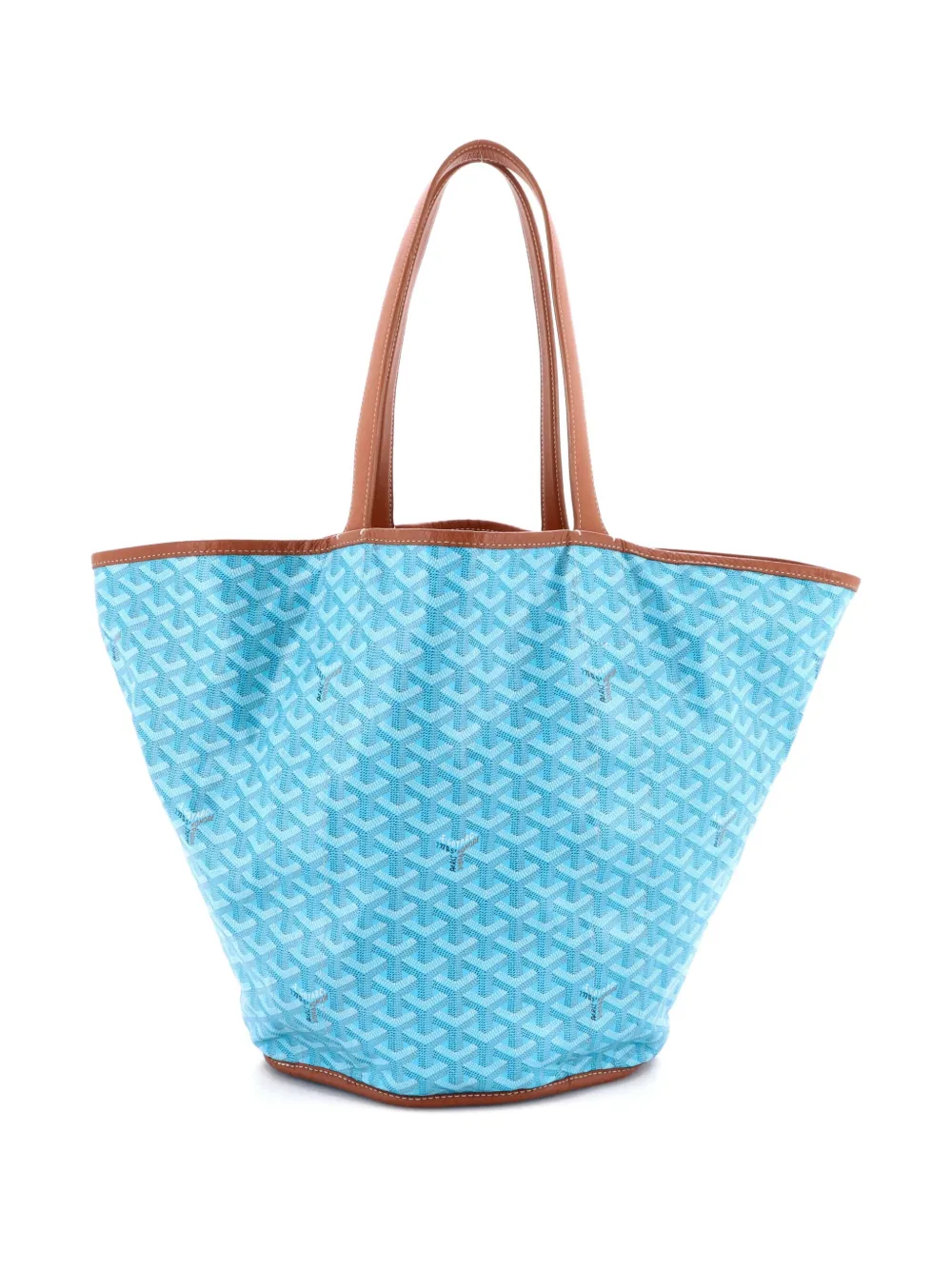 Pre-owned Goyard Belharra Reversible Coated Canvas Tote Bag In Blue
