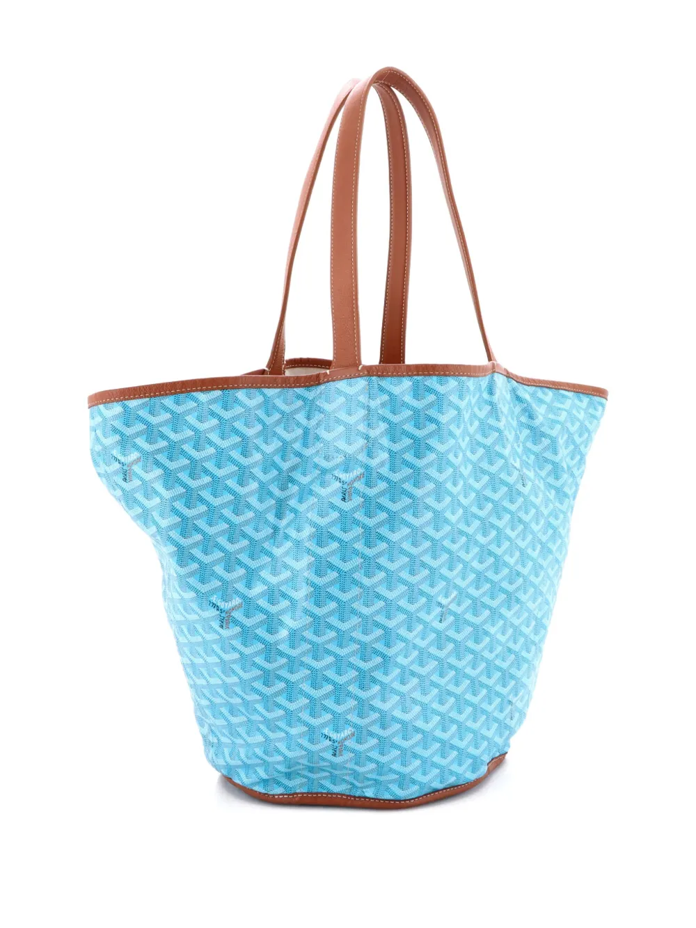 Pre-owned Goyard Belharra Reversible Coated Canvas Tote Bag In Blue