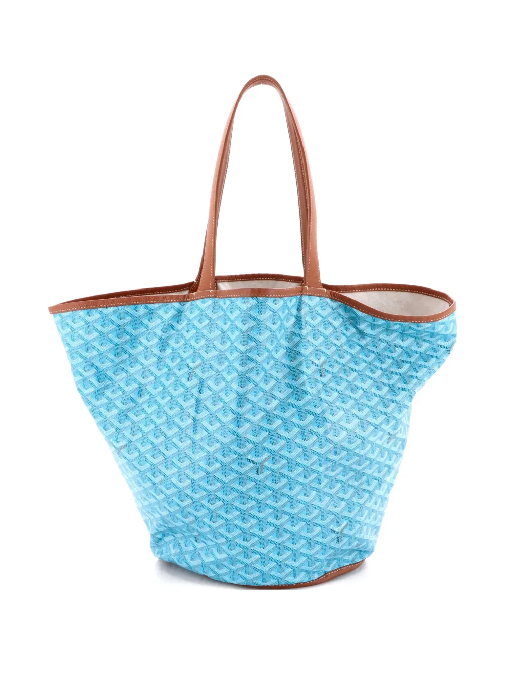 Pre-owned Goyard Belharra Reversible Coated Canvas Tote Bag In Blue