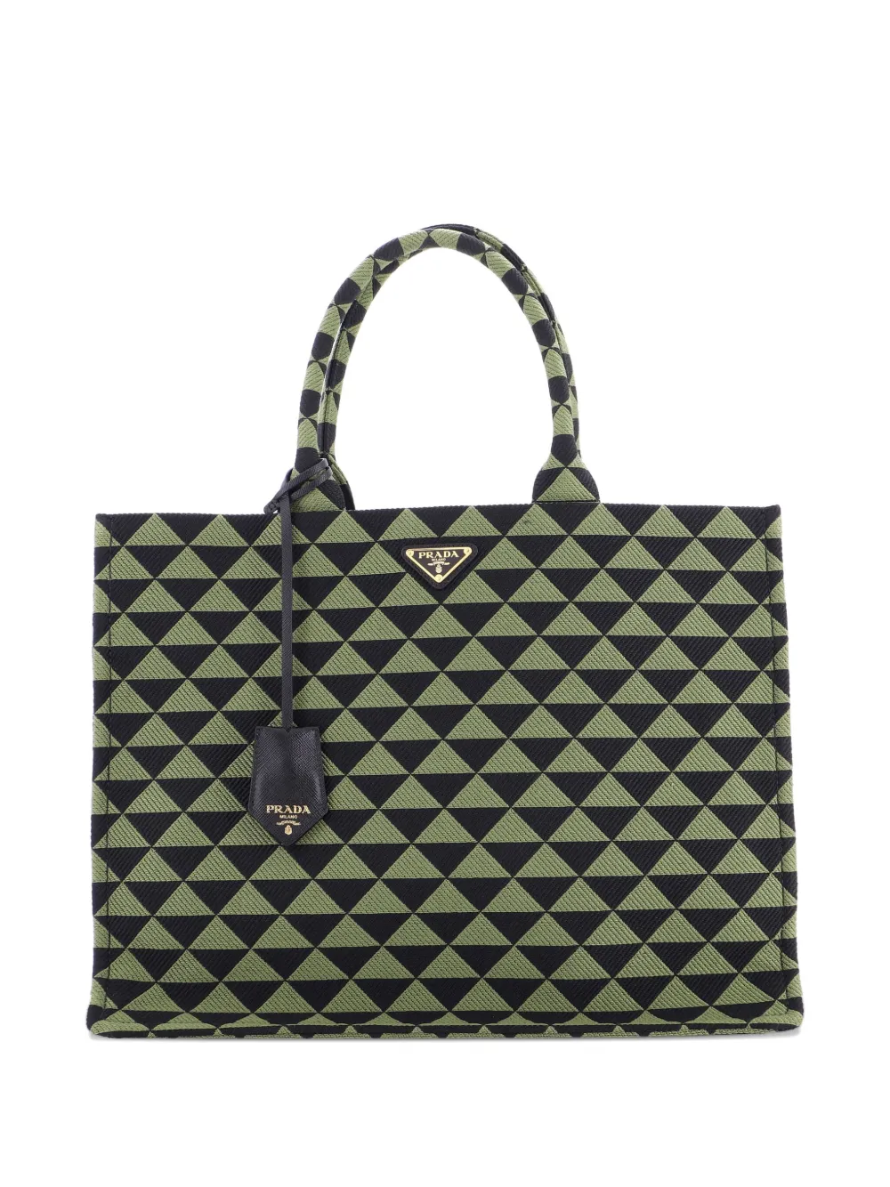 Prada Pre-Owned Symbole Shopper Jacquard Large tote bag - グリーン Prada Pre-Owned Symbole Shopper Jacquard Large tote bag - グリーン