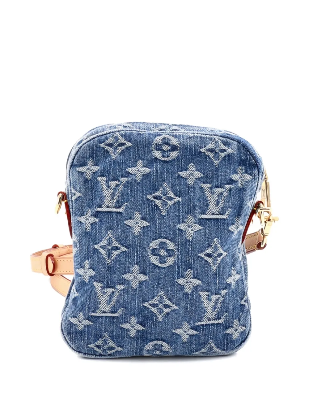 Pre-owned Louis Vuitton Camera Bag Monogram Denim Crossbody Bag In Blue