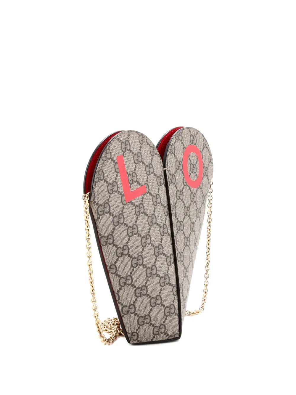 Gucci Pre-Owned Valentine's Day Chain Heart Bag Printed GG Coated Gucci Pre-Owned Valentine's Day Chain Heart Bag Printed GG Coated