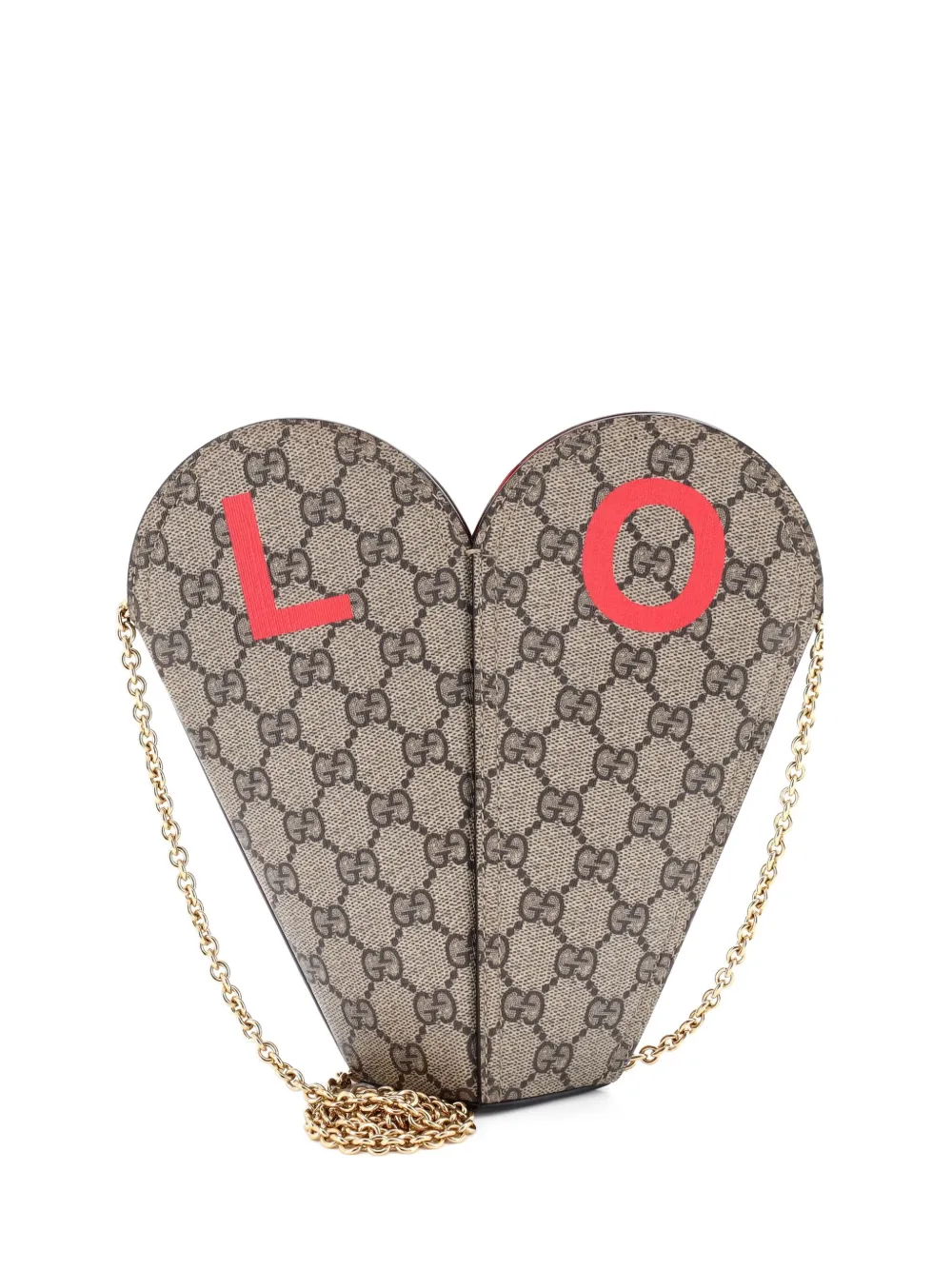 Gucci Pre-Owned Valentine's Day Chain Heart Bag Printed GG Coated Gucci Pre-Owned Valentine's Day Chain Heart Bag Printed GG Coated