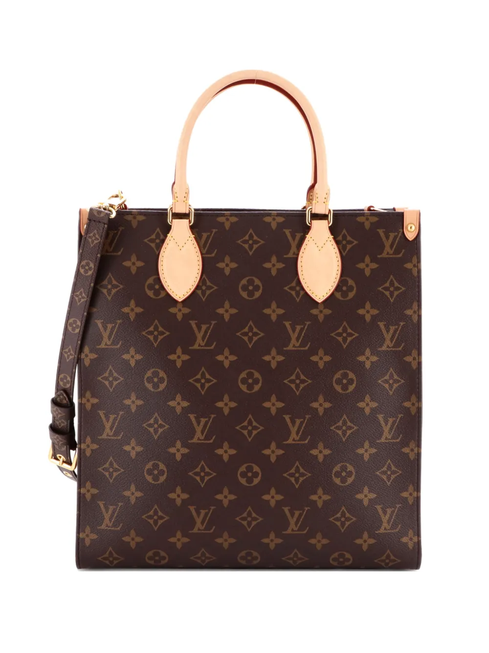 Pre-owned Louis Vuitton Sac Plat Nm Bag Monogram Canvas Pm Shoulder Bag In Brown