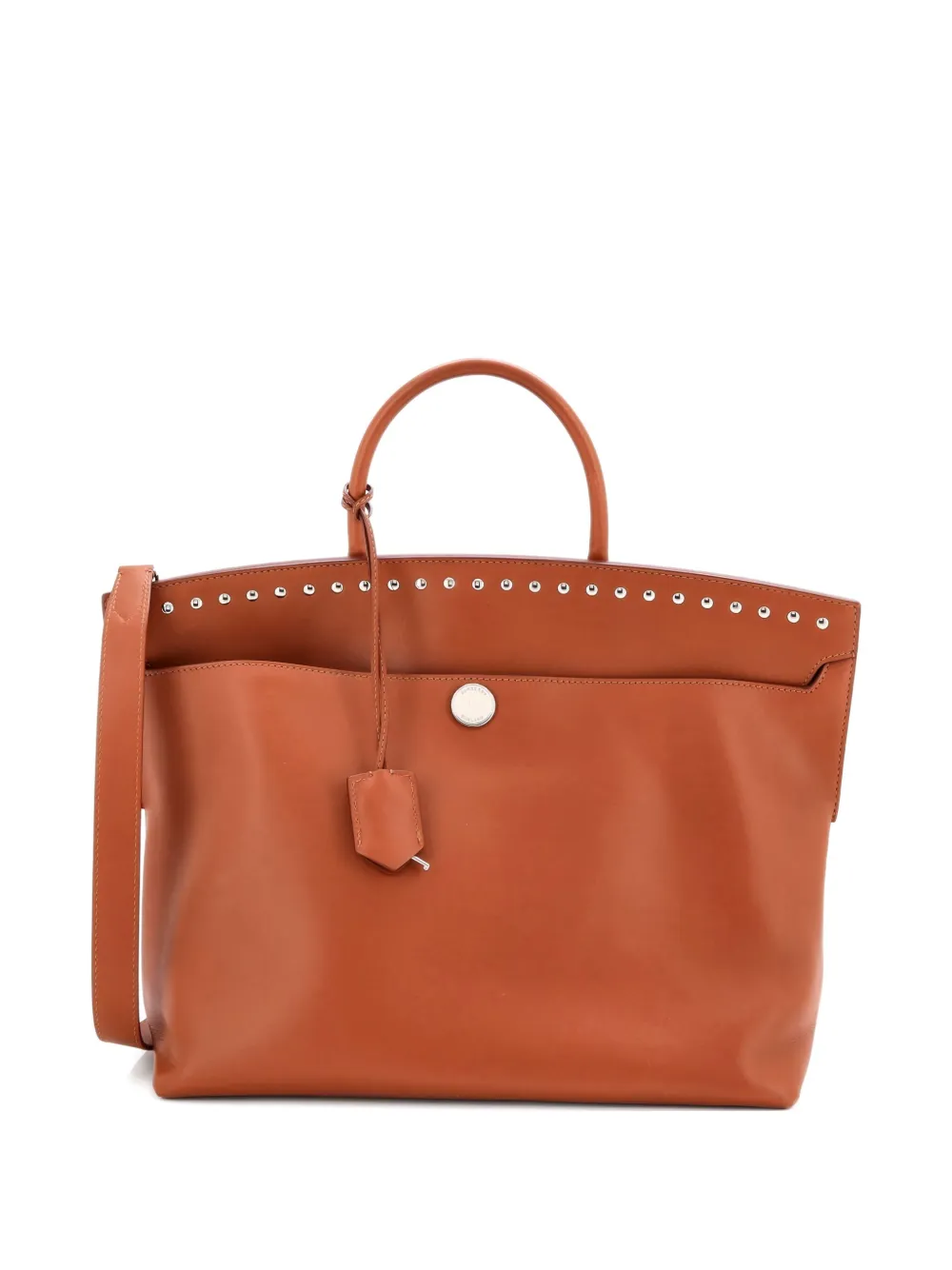 Burberry Pre-Owned Society Top Handle Bag Studded Leather Large Burberry Pre-Owned Society Top Handle Bag Studded Leather Large