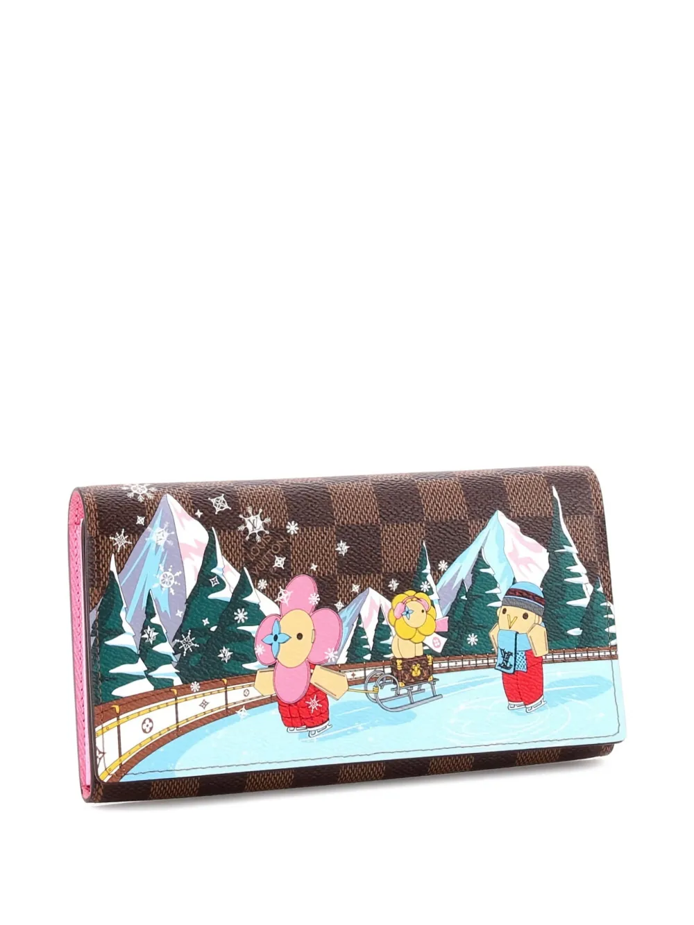 Pre-owned Louis Vuitton Sarah Wallet Limited Edition Vivienne Xmas Damier Small Wallets In Pink