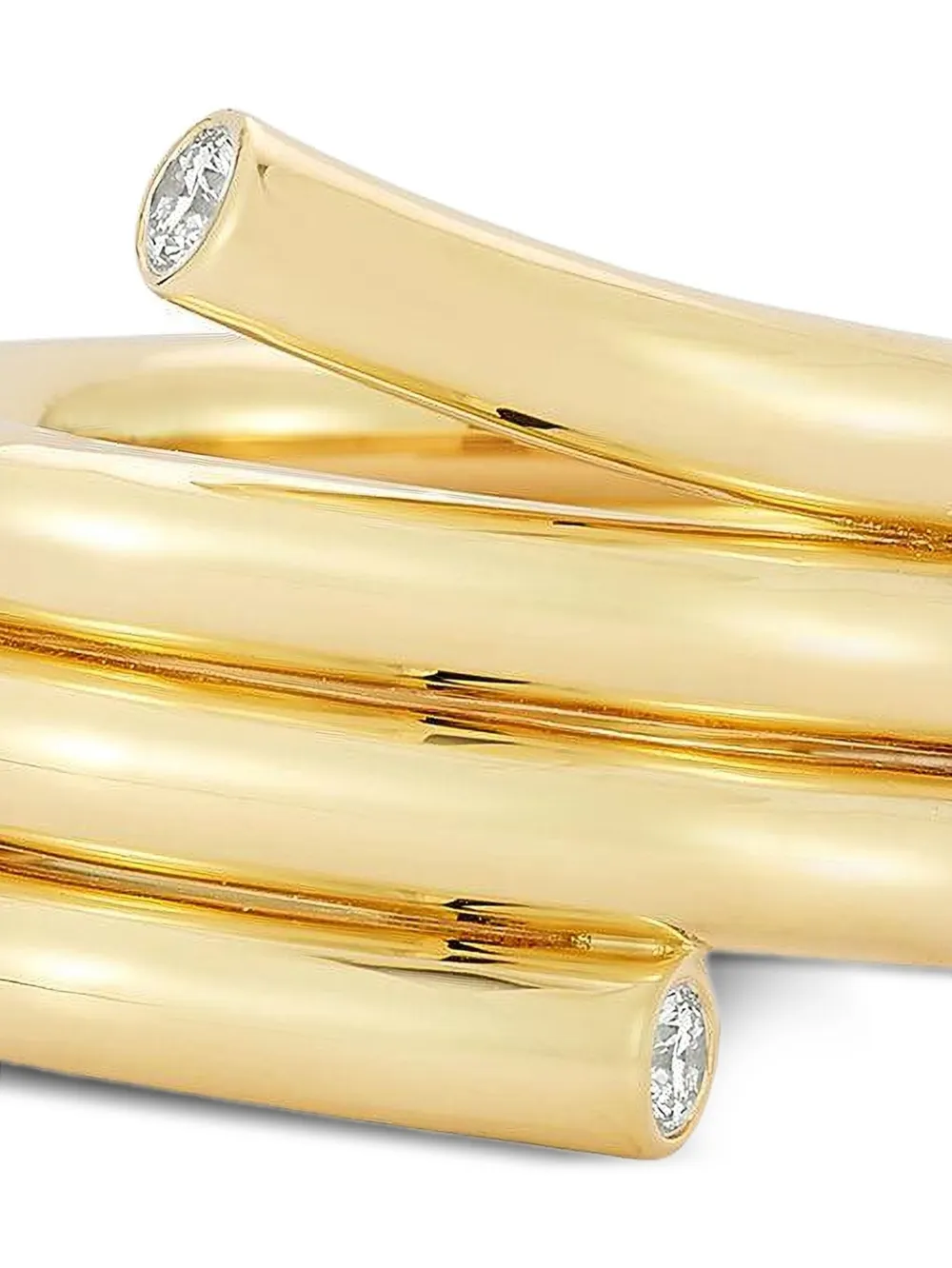 Walters Faith 18k Yellow Gold Spiral Thoby Diamond Ring In Brown