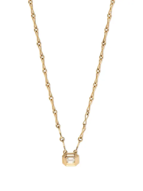 Azlee 18K yellow gold Staircase diamond necklace