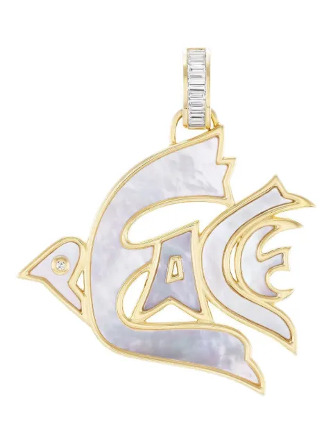 Sorellina 18K yellow gold Peace Dove diamond pendant