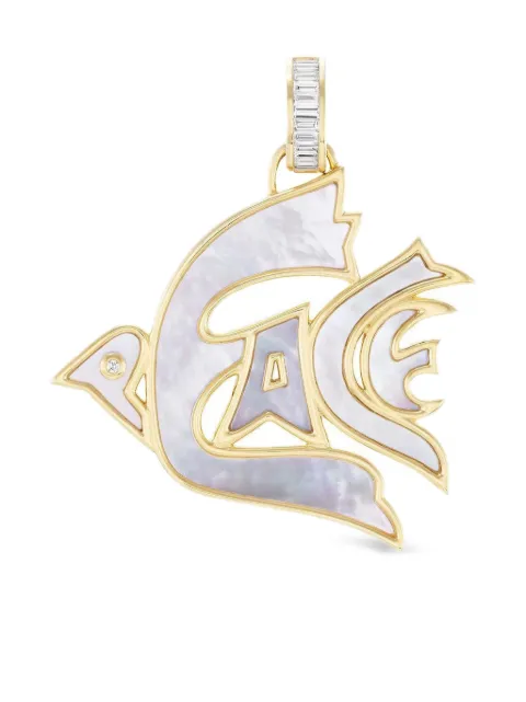 Sorellina 18K yellow gold Peace Dove diamond pendant