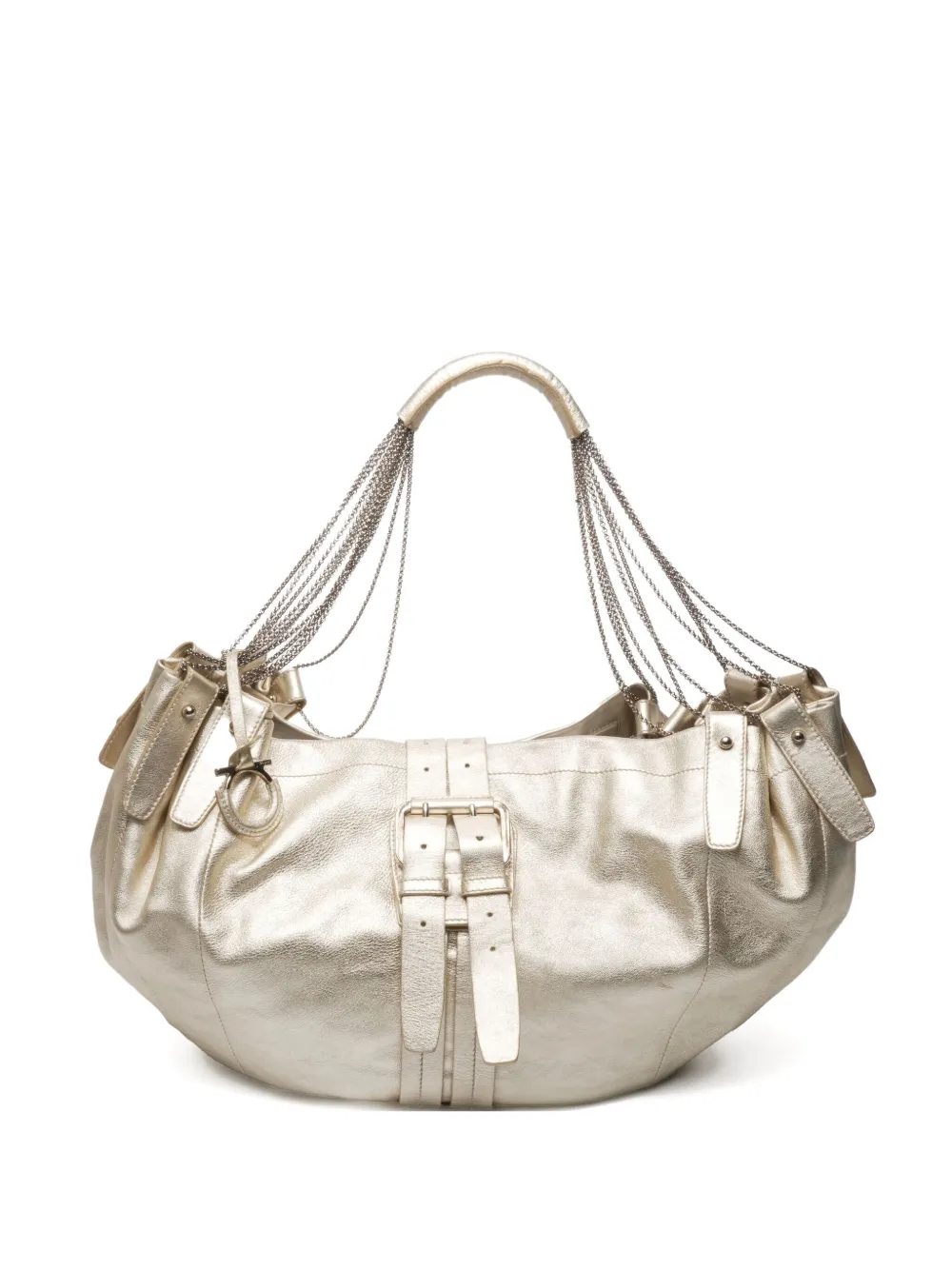 Pre-owned Ferragamo 2015-2020 Ganchini Chain Shoulder Bag In Gold