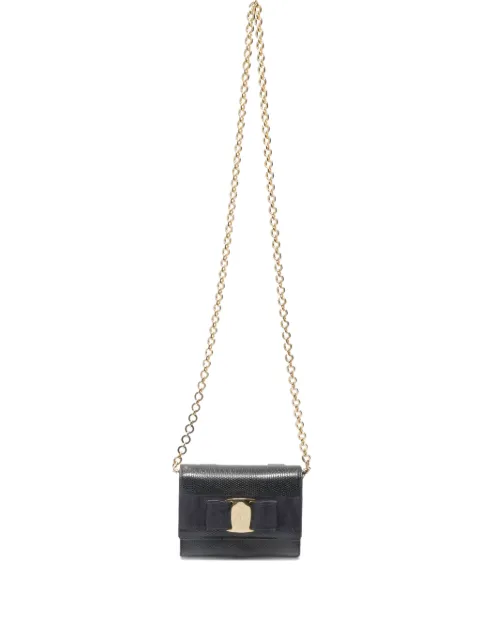 Ferragamo Pre-Owned 1990s-2000s Mini Vara bow chain shoulder bag