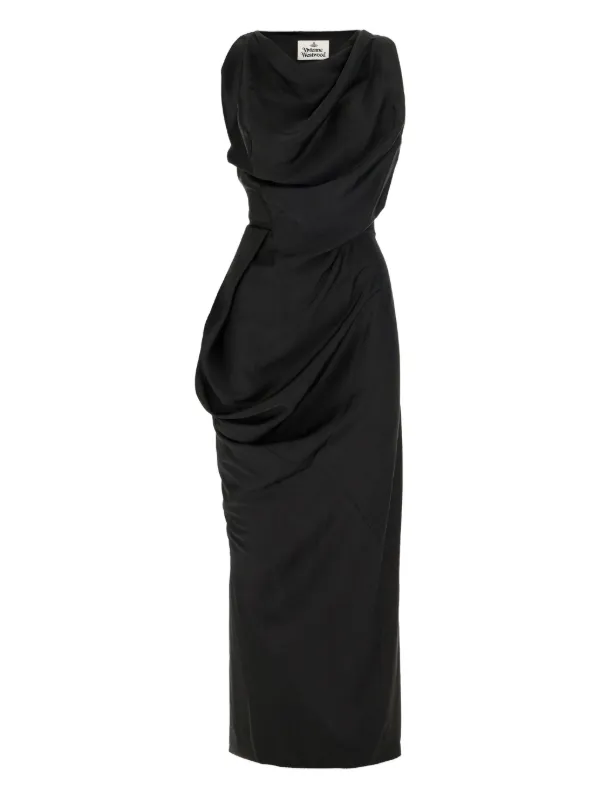 Vivienne Westwood | Long Fond Dress | Fluid Satin | Black | Women