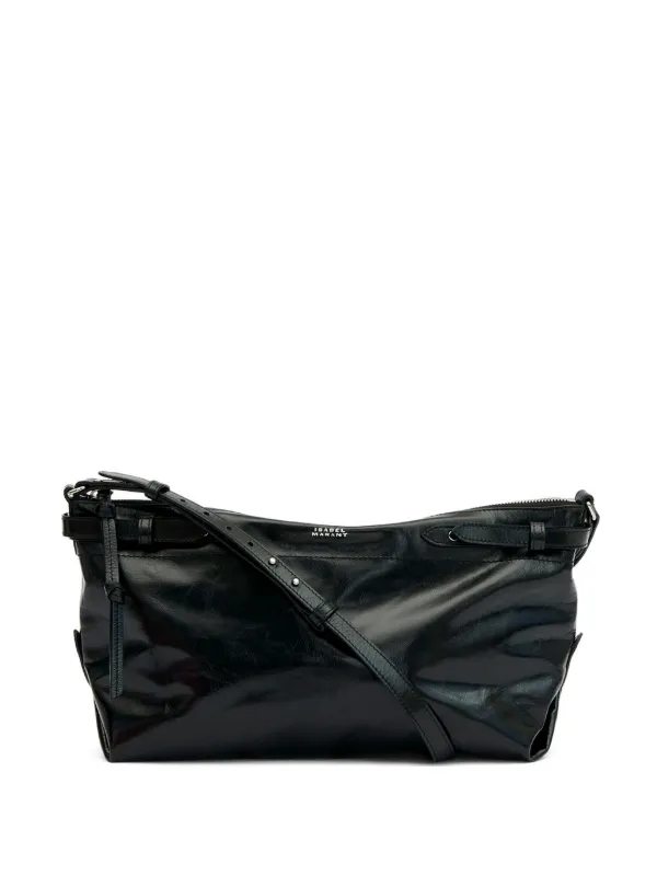 Isabel Marant Winna Glossy Leather Day Bag in Black