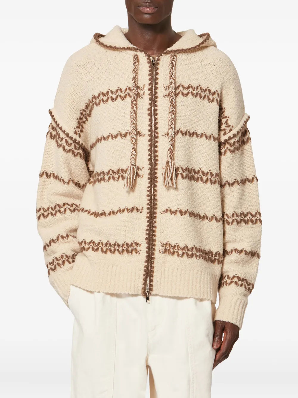 MARANT ROLIAN gestreept vest met capuchon Beige