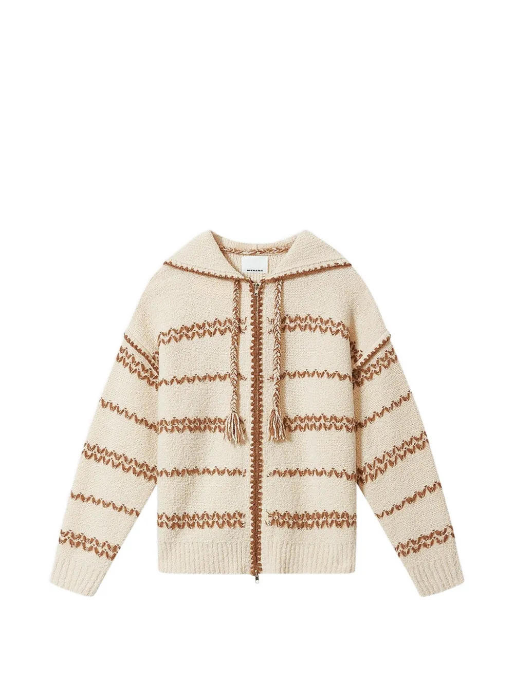 MARANT Cardigan a righe con cappuccio ROLIAN - Toni neutri