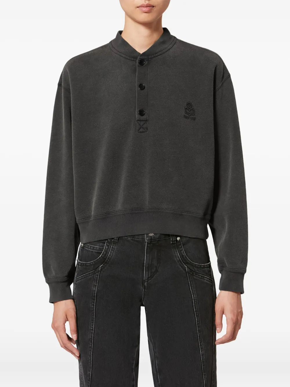  Marant étoile Simony Embroidered Sweatshirt - Grey 