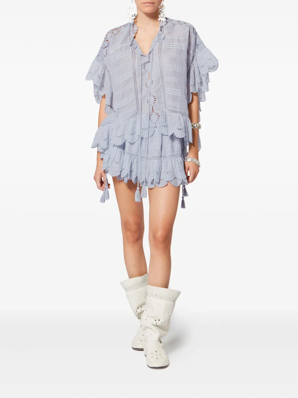 MARANT &Eacute;TOILE Payton top met ruches - Blauw