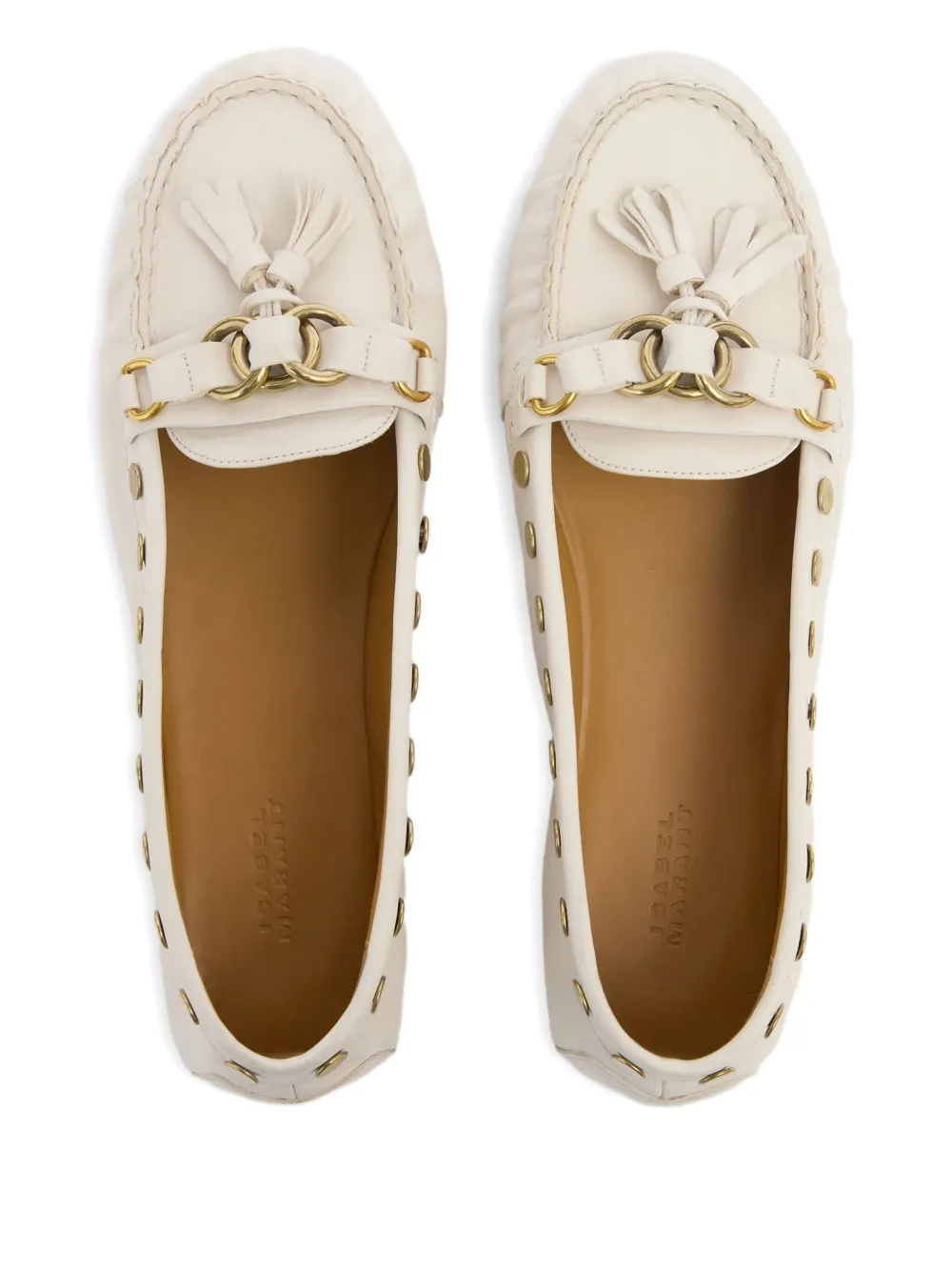 ISABEL MARANT Loafers met kwastje en studs Beige