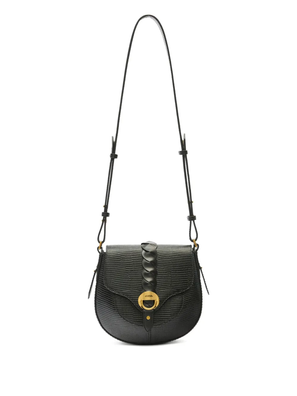 Isabel Marant Braided Ring Detail Shoulder Bag In Black