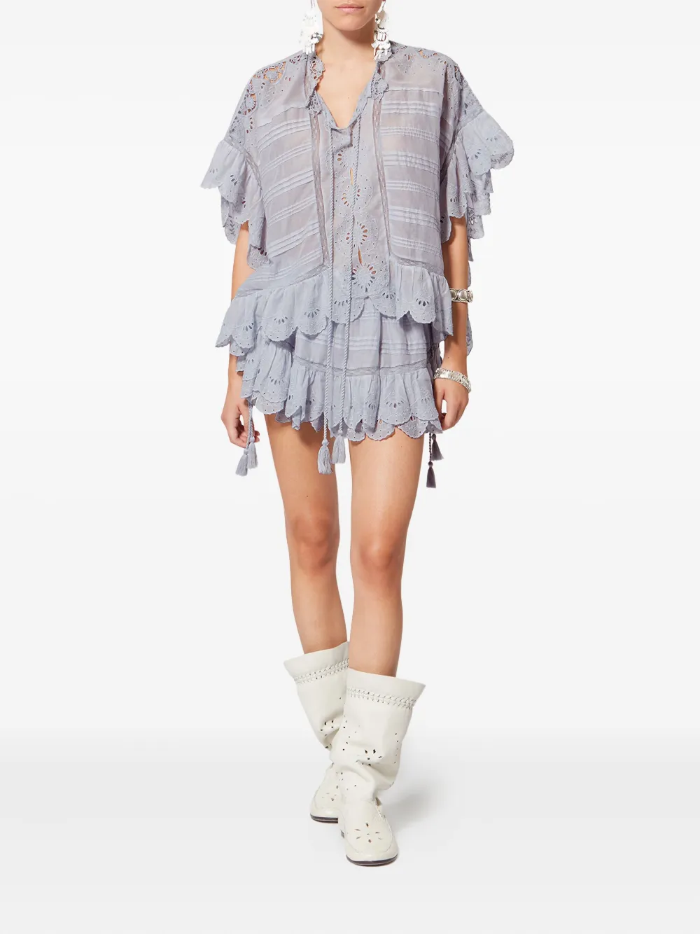 Isabel Marant Étoile Puria Ruffled Shorts In Blue