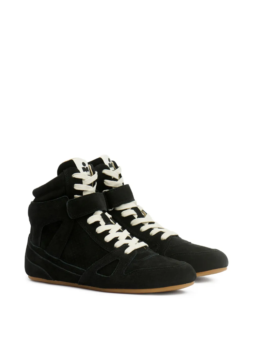 ISABEL MARANT Senny high-top leren sneakers Zwart