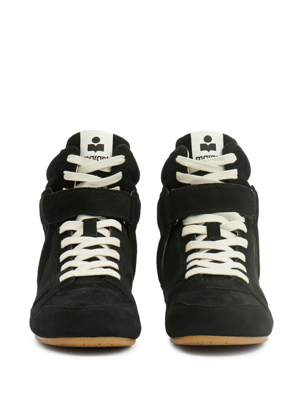 ISABEL MARANT Senny high-top leren sneakers Zwart